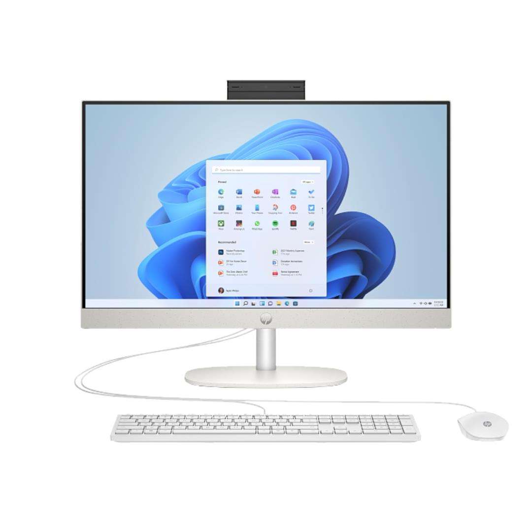 HP HP All-in-One AI Desktop PC 278243 Intel Core Ultra 7 255U 16GB DDR5 512GB SSD Touch FHD Display Windows 11 White 1-Year Official HP Warranty
